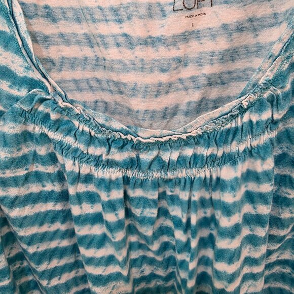 Ann Taylor LOFT Blue & White Stripe Tank Top – Women’s Size Large - Picture 5 of 6
